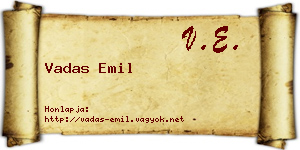 Vadas Emil névjegykártya